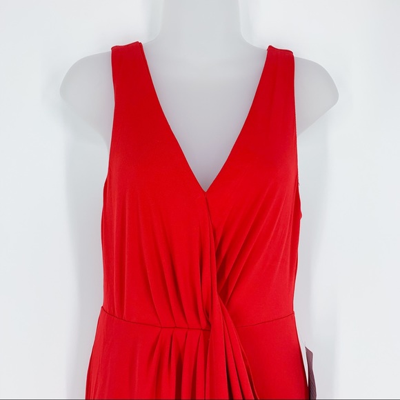 ASTR THE LABEL Formal Red Dress / Gown; Twist Front V-neck Size S - Picture 3 of 15